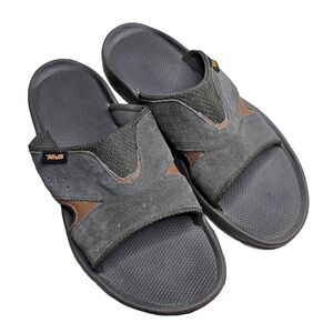 Teva Men's Pajaro Brown Leather Flip Flop Sandals Size 12